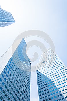 Skyscraper building at singapore - blue whitebalance processing photo