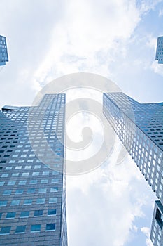 Skyscraper building at singapore - blue whitebalance processing