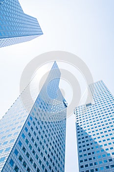 Skyscraper building at singapore - blue whitebalance processing photo
