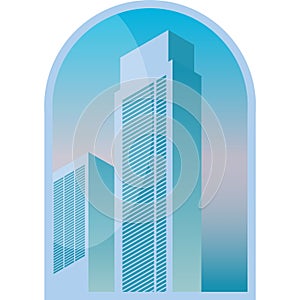 Skyscraper building vector business city flat icon