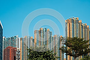 Skyscraper buildings , high rise apartment bulding complex,  HongKong