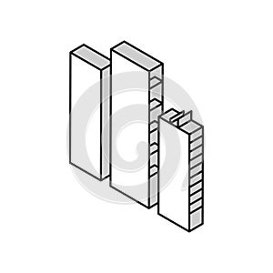 skyscraper buildings isometric icon vector illustration