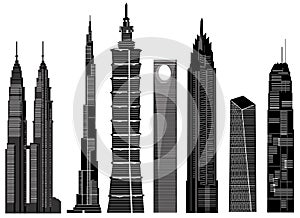 Skyscraper buildings vector 1