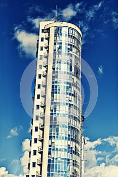 Skyscraper. Business, office, modern city, architecture, building, commercial, exterior, glass, urban, copy space