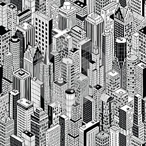 Skyscraper City Seamless Pattern - large