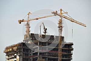 Skyscraper construction site