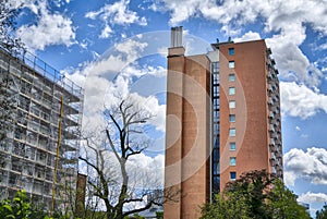 Skyscraper and construction site