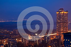 The skyscraper in the district of Strogino