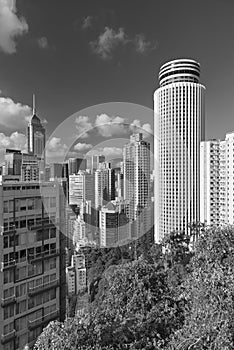 Skyscraper in downtown of Hong Kong city
