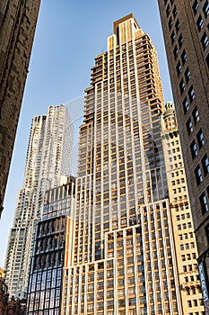 skyscraper with facade. modern city building. skyscraper in metropolis city. city downtown with skyscraper. office