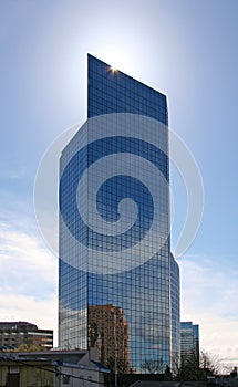 Skyscraper with halo