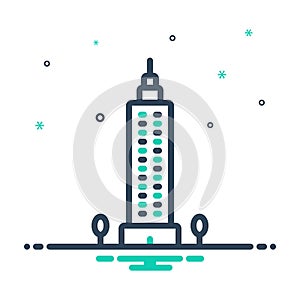 Mix icon for Skyscraper, building and architecture