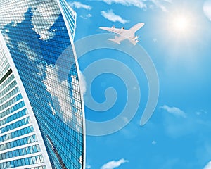 Skyscraper with jet