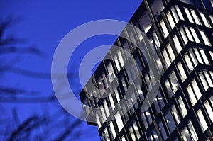 Skyscraper in Linz at the blue hour