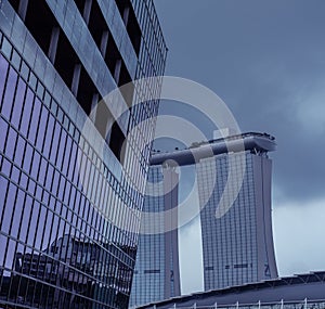 Skyscraper with Marina Bay Sands in the background