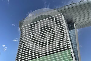 Skyscraper of Marina Bay Sands, Singapore closeup view