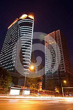 Skyscraper night cityscape, chongqing, china