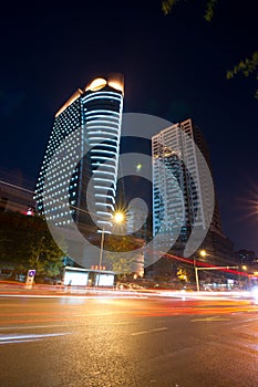 Skyscraper night cityscape,chongqing,china