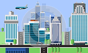 Skyscraper Offices Background vector design illustration