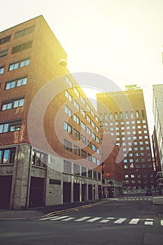 Skyscraper in Oslo at sunset photo