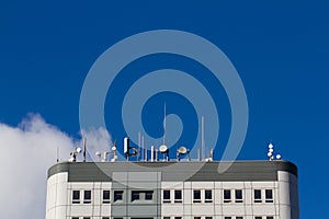 Skyscraper Rooftop Covered In Aerials