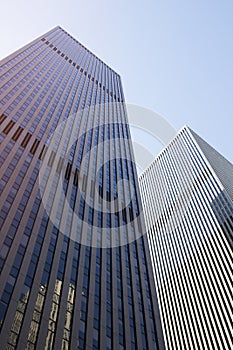 Skyscraper steel facade modern american buildings.