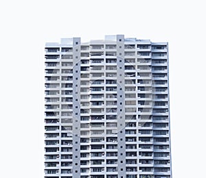 Skyscraper or tall building isolated on white