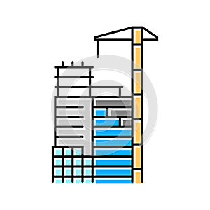 skyscraper under construction color icon vector illustration