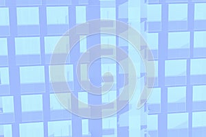 Skyscraper wall, abstract background from windows pattern. Light violet toned