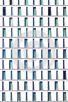 Skyscraper with windows structured in rows with differ