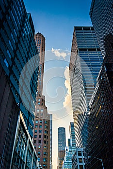 Skyscrapers along 51st Street in Midtown Manhattan, New York.