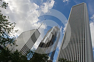 Skyscrapers along city street