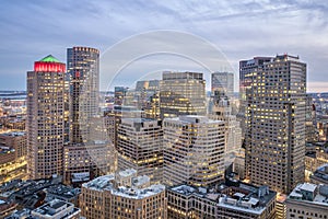 Aerial view of Boston in Massachusetts, USA