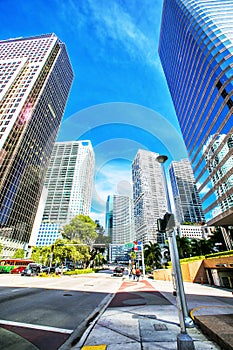 Skyscrapers in the Brickell Key area in downtown Miami.