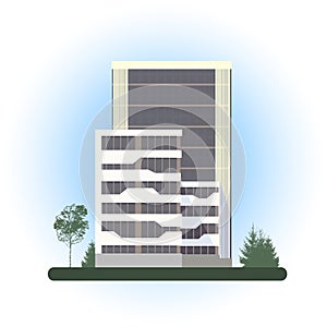 Skyscrapers buildings - color Vector illustration. Residential Towers city business architecture isolated