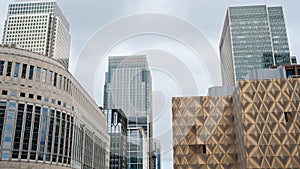 Skyscrapers in Canary Wharf district in London, United Kingdom