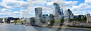 Skyscrapers of the City of London over the Thames , England