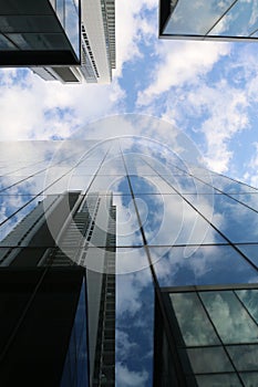 Skyscrapers climbing skyward