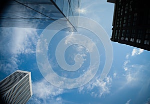 Skyscrapers and cloudscape