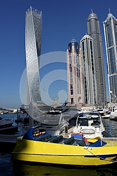 Skyscrapers of Dubai Marina and Yacth dock