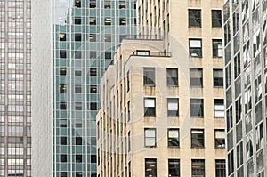 Skyscrapers forming abstract geometric shapes in New York