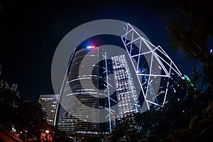 Of the skyscrapers of Hong Kong Special Administrative Region night view