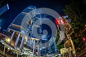 Of the skyscrapers of Hong Kong Special Administrative Region night view