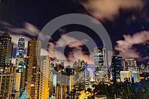 Of the skyscrapers of Hong Kong Special Administrative Region night view