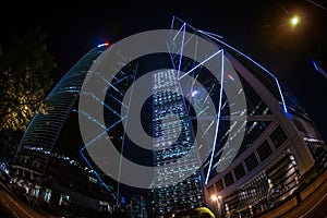 Of the skyscrapers of Hong Kong Special Administrative Region night view