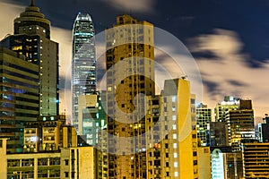 Of the skyscrapers of Hong Kong Special Administrative Region night view