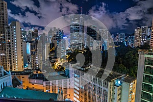 Of the skyscrapers of Hong Kong Special Administrative Region night view