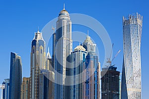 Skyscrapers at jumeirah beach in Dubai