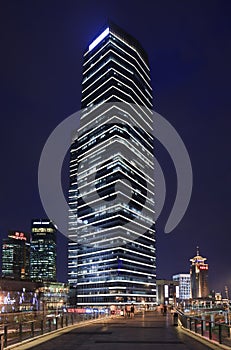 Skyscrapers at Lujiazui area at night, Shanghai, China