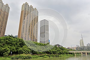 Skyscrapers near river, adobe rgb